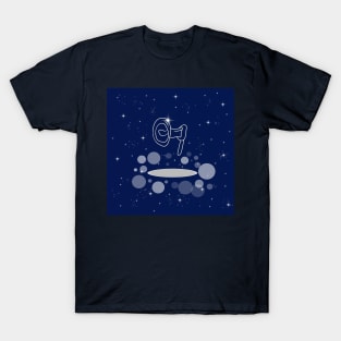 shout, loudspeaker, attention, volume, sound, song, illustration, shine, stars, beautiful, style, glitter, space, galaxy T-Shirt